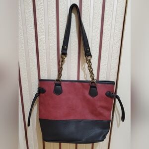 Bueno Black Burgundy Bag and Wallet